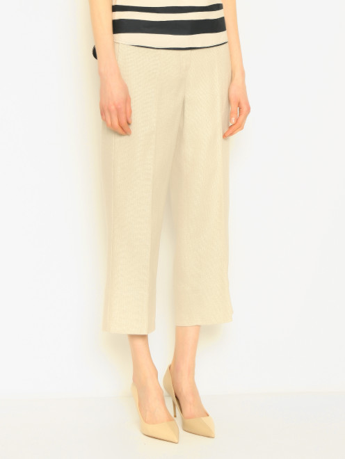 Брюки прямого кроя из льна Max Mara - МодельВерхНиз