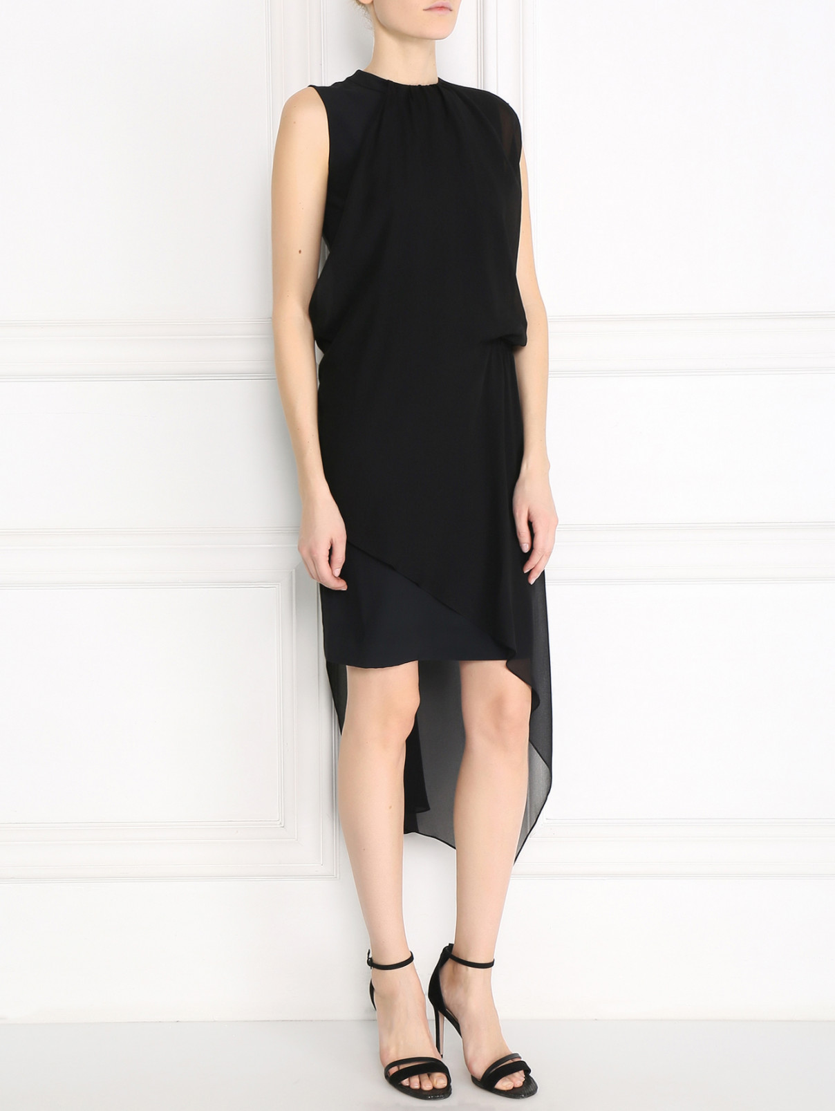 Платье с драпировкой Maison Margiela  –  Модель Общий вид  – Цвет:  Черный