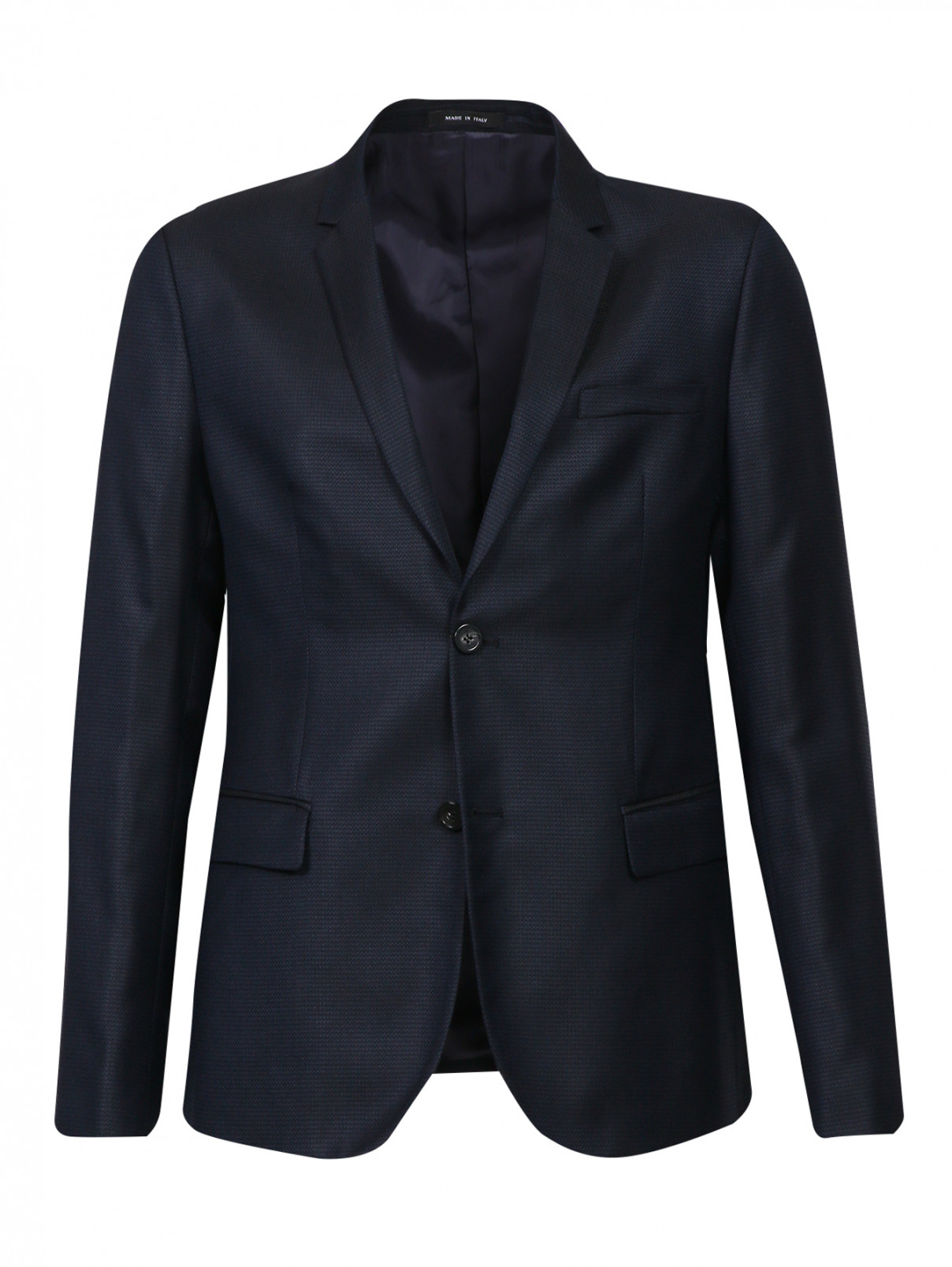 Пиджак из шерсти и шелка Emporio Armani  –  Общий вид  – Цвет:  Черный