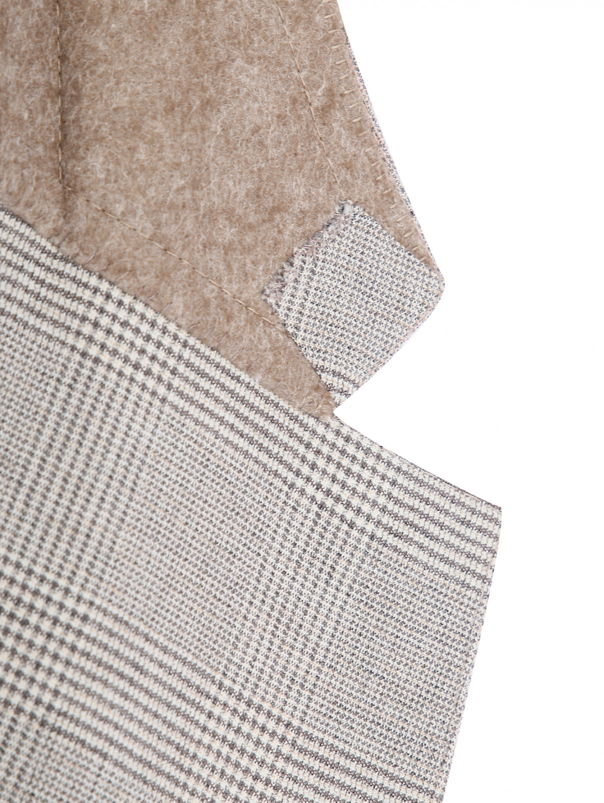 Пиджак из шерсти и хлопка с узором Belvest  –  Деталь1  – Цвет:  Серый