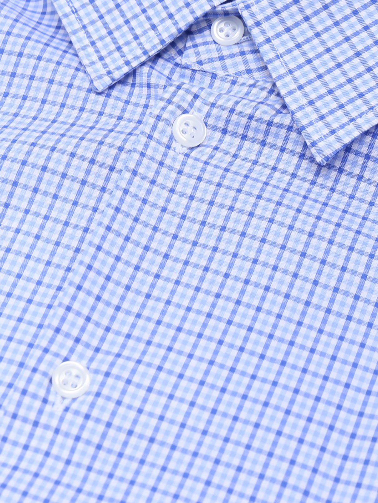 Рубашка из хлопка в клетку Dal Lago  –  Деталь1  – Цвет:  Синий