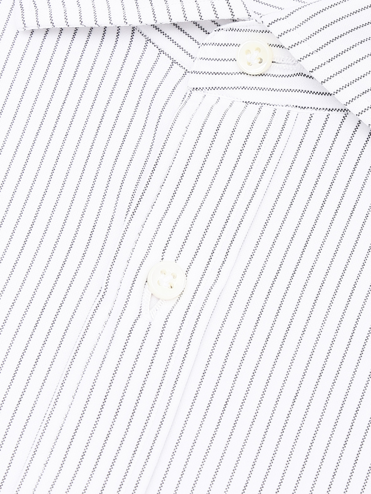 Рубашка из смешанного хлопка с узором "полоска" Giampaolo  –  Деталь  – Цвет:  Белый