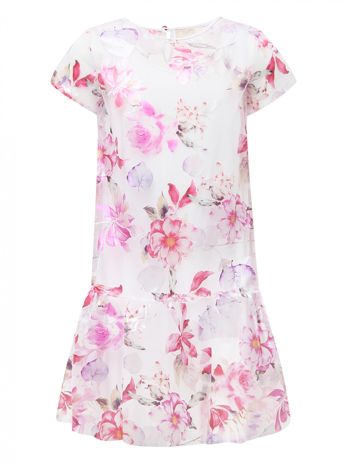 Платье ажурное с цветочным декором Aletta Couture  –  Общий вид  – Цвет:  Мультиколор
