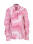 Блуза из хлопка в полоску с драпированными рукавами Mo&Co  –  Общий вид