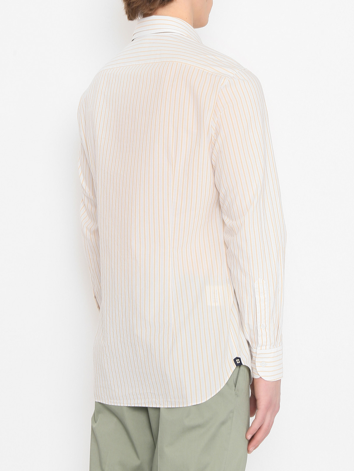 Рубашка из хлопка с узором полоска LARDINI  –  МодельВерхНиз1  – Цвет:  Узор