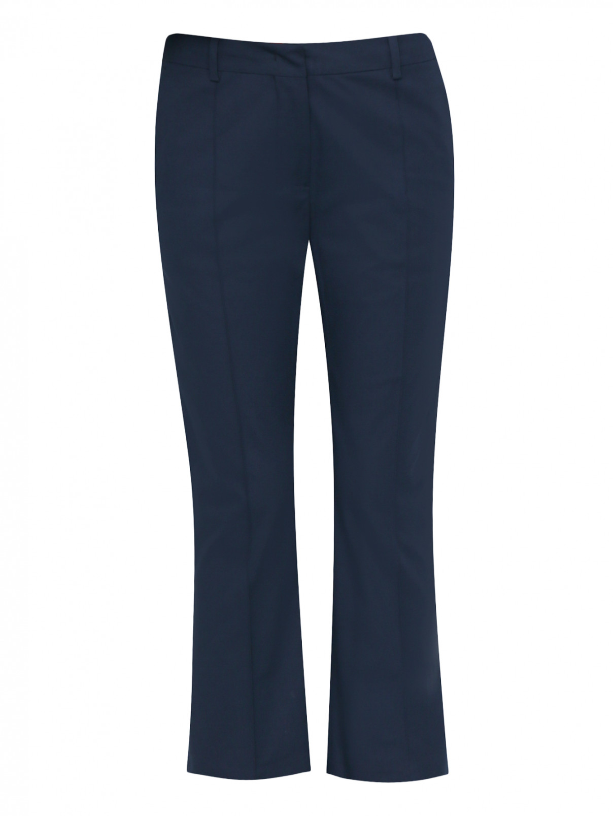 Укороченные брюки из хлопка Sportmax  –  Общий вид  – Цвет:  Синий