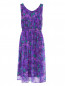 Платье из шелка без рукавов с цветочным узором Charlotte Bialas  –  Общий вид
