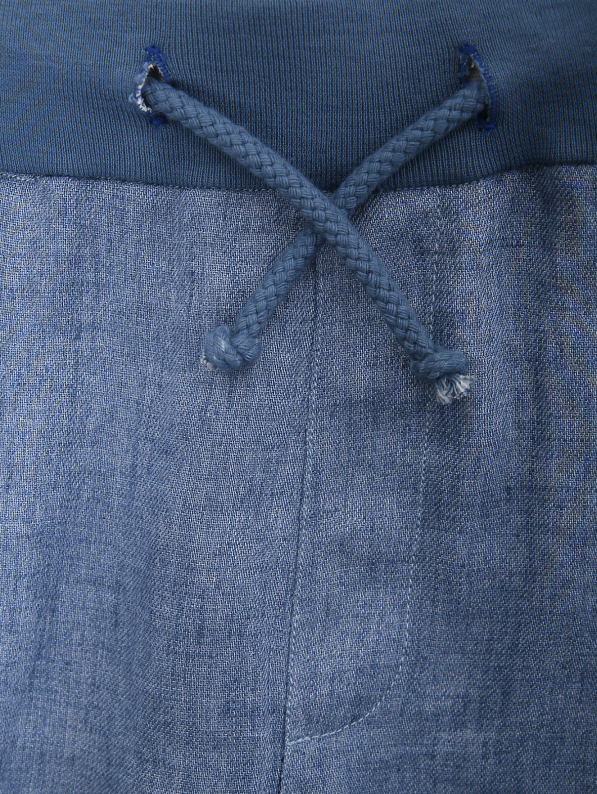 Шорты льньные с нашивными карманами Aurora  –  Деталь1  – Цвет:  Синий