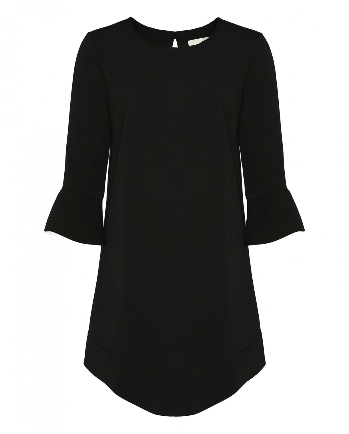 Маленькое черное платье с воланами на рукавах Merсi  –  Общий вид  – Цвет:  Черный