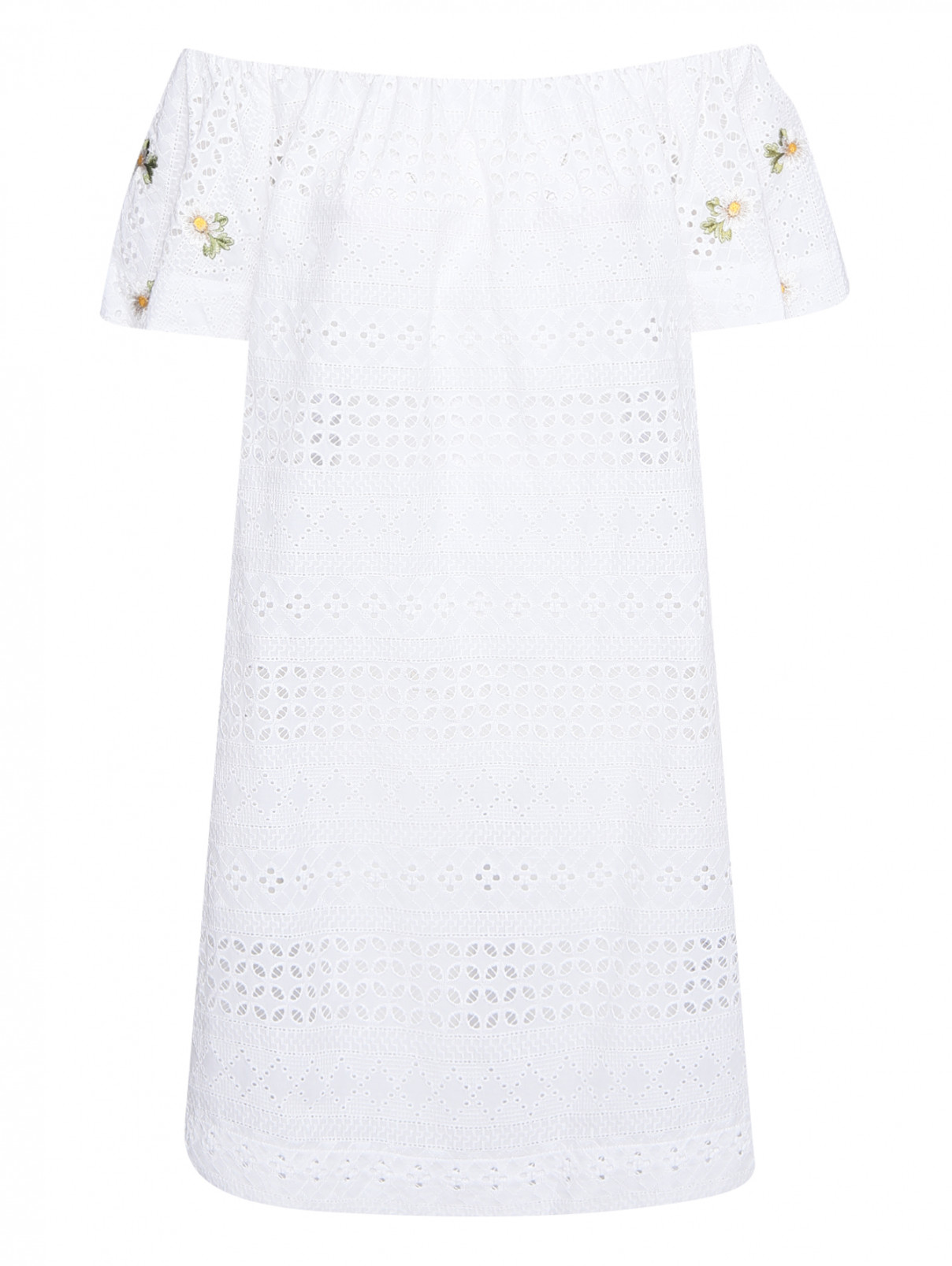 Платье из кружева с вышивкой Blugirl  –  Общий вид  – Цвет:  Белый