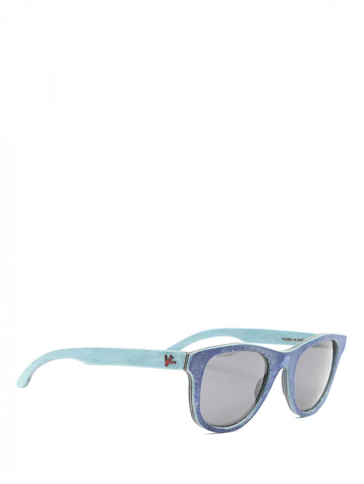 Солнцезащитные очки в оправе из дерева Isaia  –  Обтравка1  – Цвет:  Синий