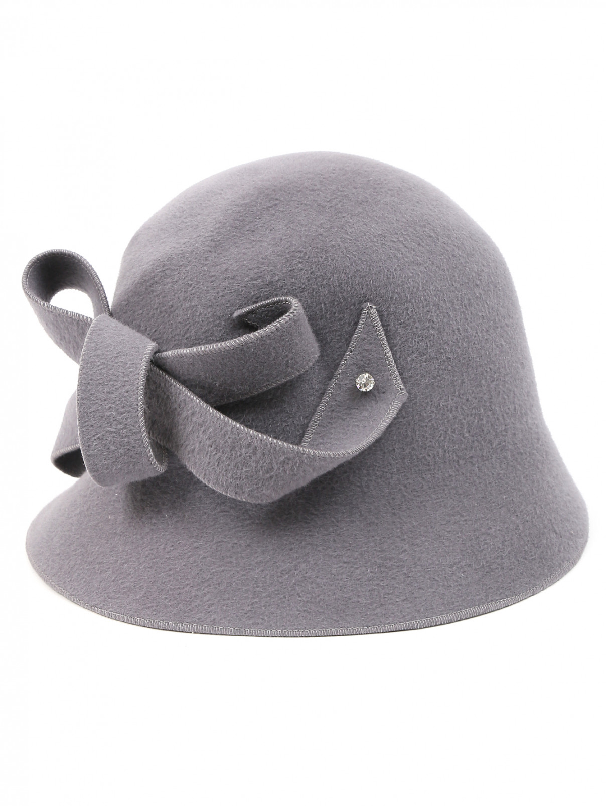 Шляпа из шерсти с декоративной отделкой Marni  –  Общий вид  – Цвет:  Серый