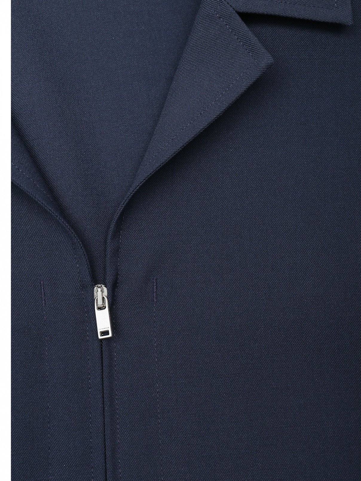 Платье из шерсти на молнии Jil Sander  –  Деталь  – Цвет:  Синий