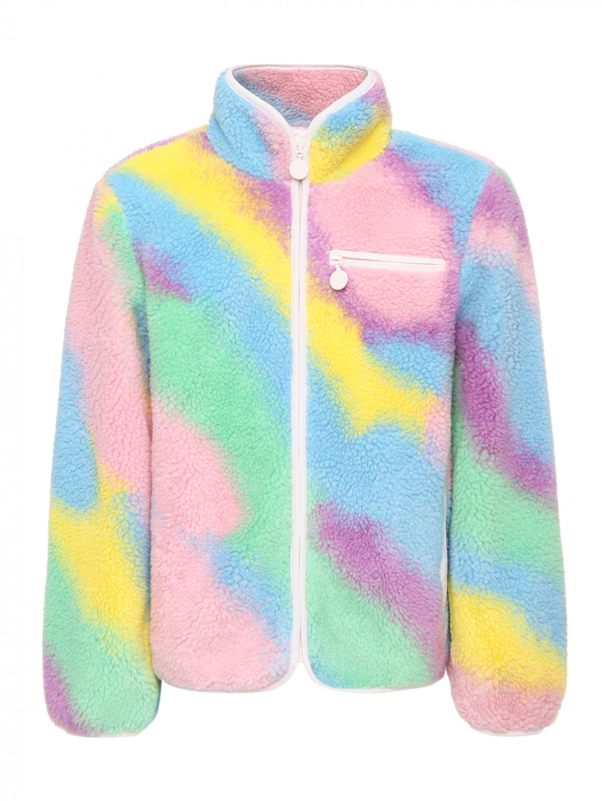 Куртка из искуственного цветного меха Stella McCartney kids  –  Общий вид  – Цвет:  Узор