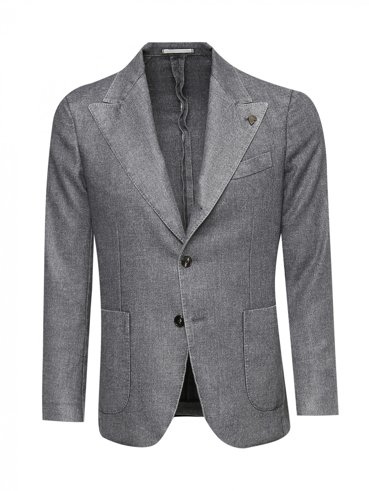 Пиджак из кашемира с накладными карманами Gabriele Pasini  –  Общий вид  – Цвет:  Серый