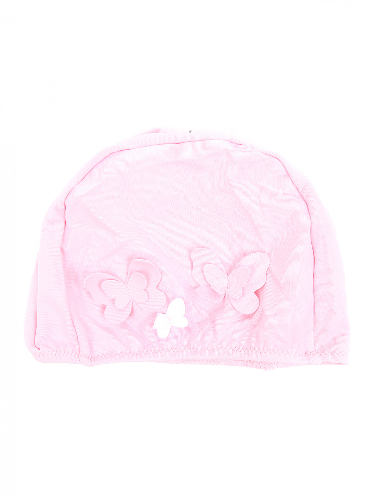 Шапочка купальная с контрастной вставкой Il Gufo  –  Общий вид  – Цвет:  Розовый