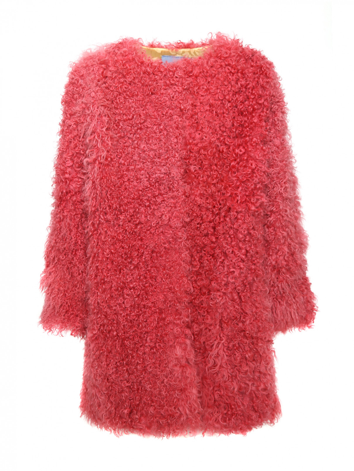 Пальто из овчины MiMiSol  –  Общий вид  – Цвет:  Розовый