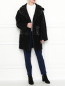 Пальто из шерсти и шелка с кожаными вставками Barbara Bui  –  МодельОбщийВид