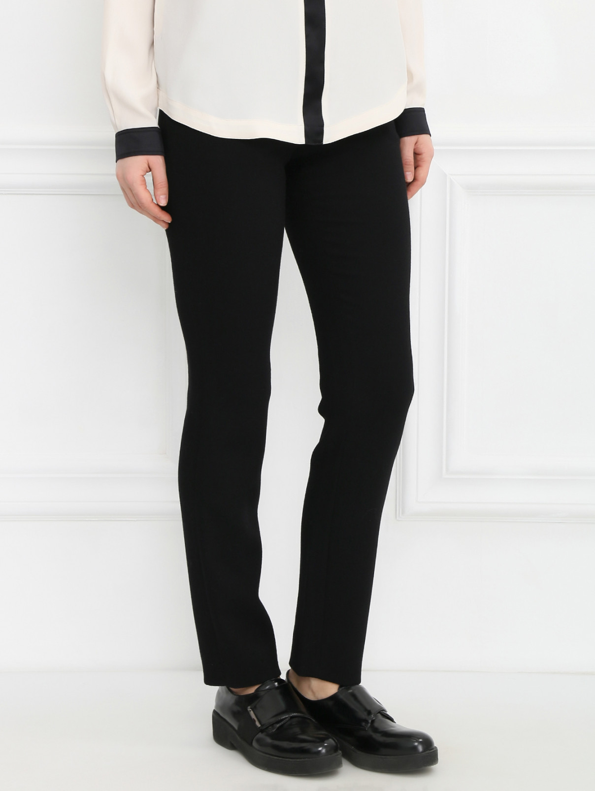 Узкие брюки из шерсти Aquilano Rimondi  –  Модель Верх-Низ  – Цвет:  Черный