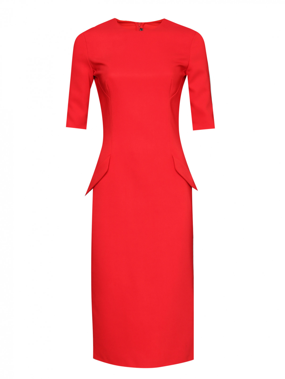 Платье-футляр с короткими рукавами Ermanno Scervino  –  Общий вид  – Цвет:  Красный