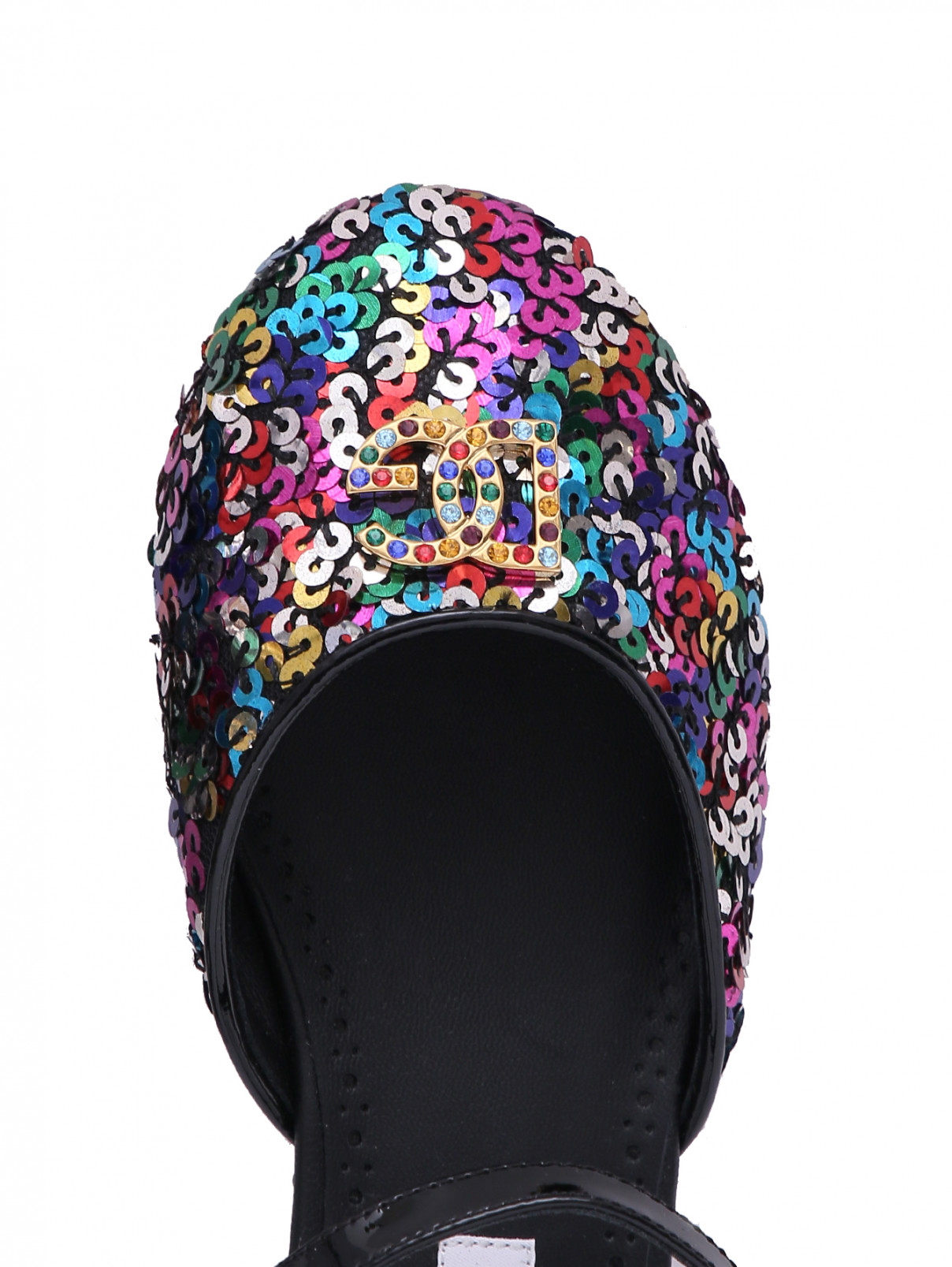 Туфли с пайетками и логотипом Dolce & Gabbana  –  Обтравка3  – Цвет:  Черный