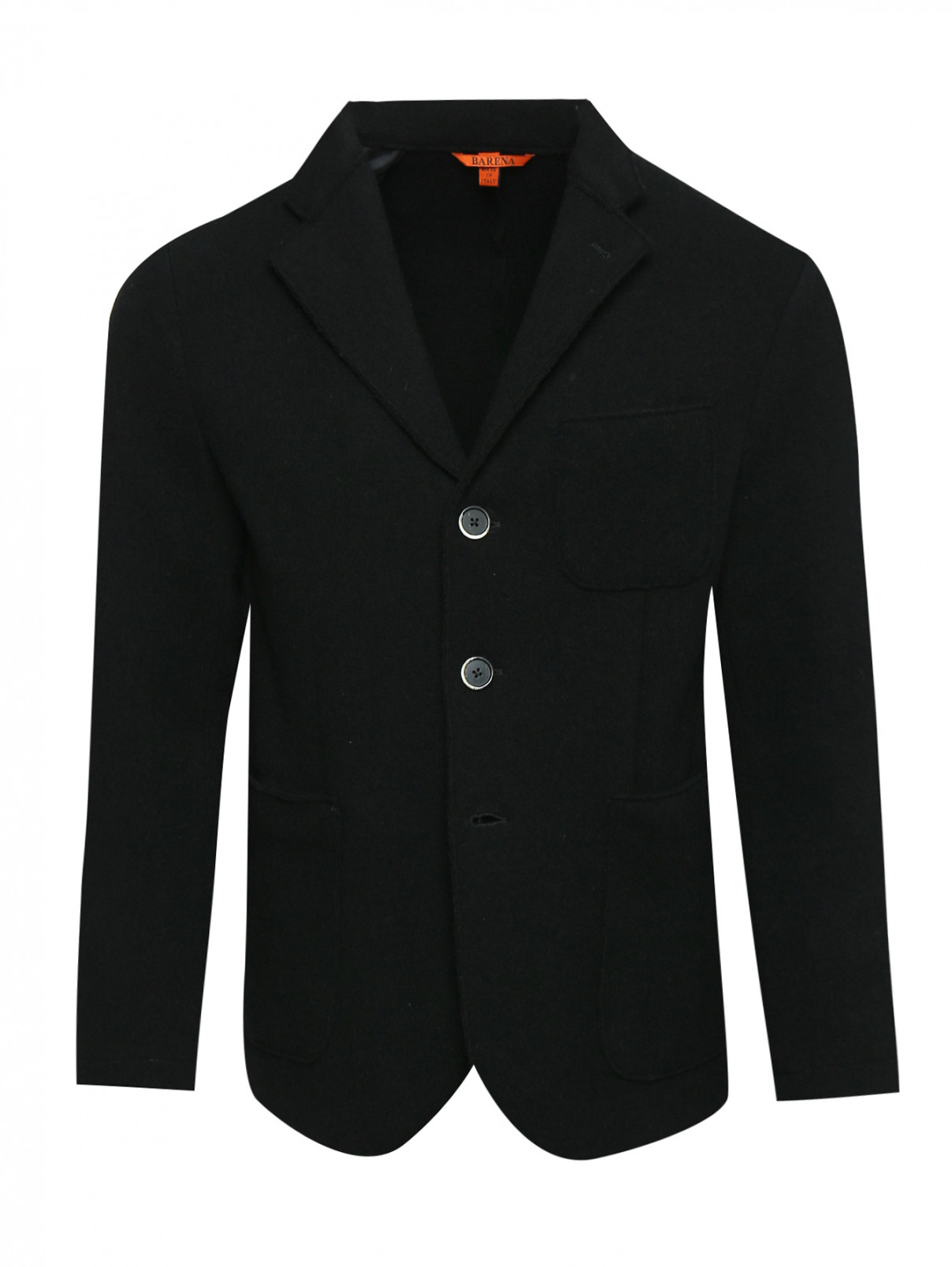 Пиджак из шерсти с накладными карманами Barena  –  Общий вид  – Цвет:  Черный