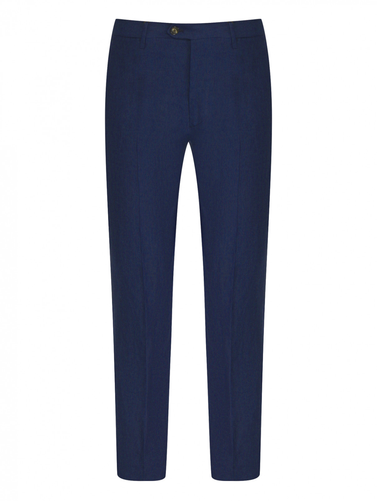 Классические брюки из шерсти LARDINI  –  Общий вид  – Цвет:  Синий