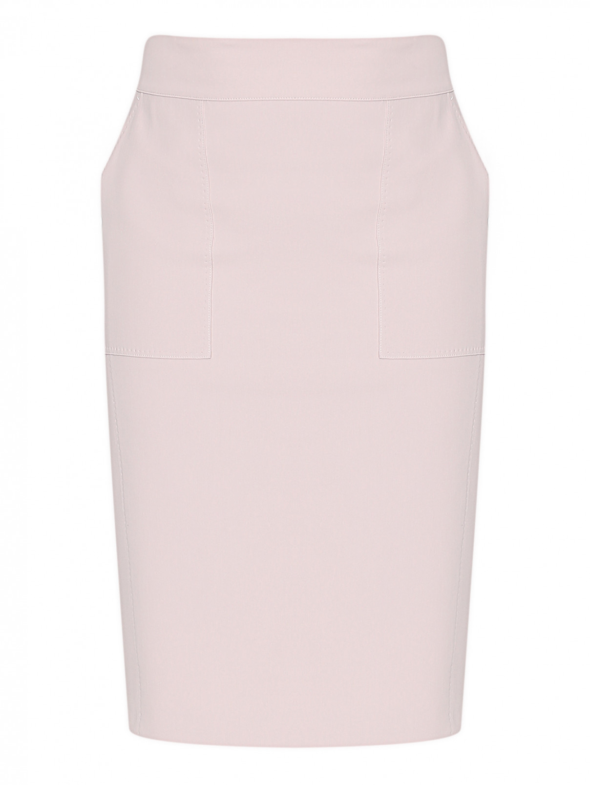 Юбка из смешанного хлопка с карманами Marina Rinaldi  –  Общий вид  – Цвет:  Розовый