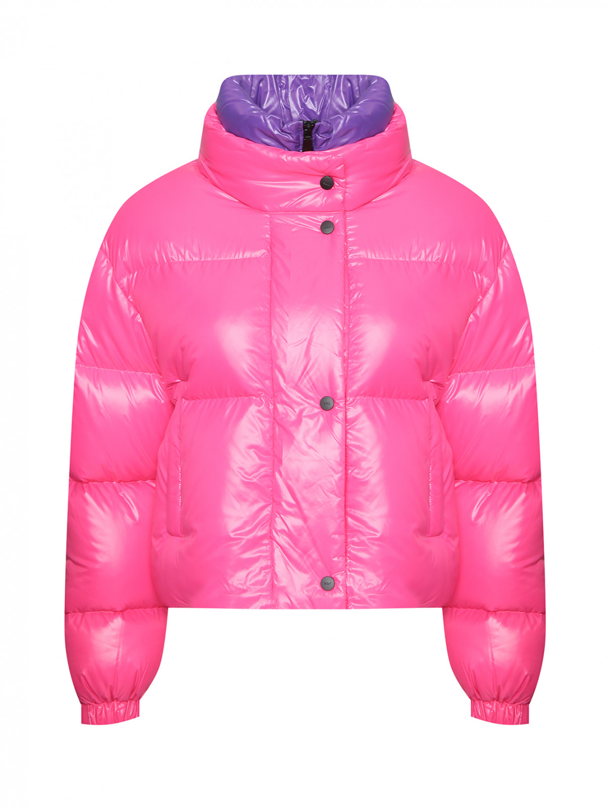 Укороченный пуховик с карманами Add  –  Общий вид  – Цвет:  Розовый
