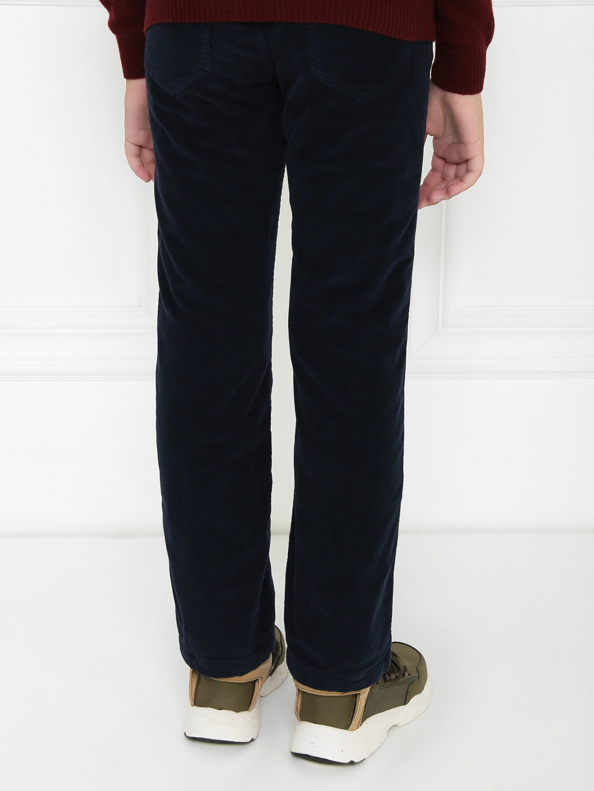 Утепленные вельветовые брюки Il Gufo  –  МодельВерхНиз1  – Цвет:  Синий