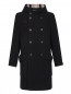 Двубортное пальто из шерсти с капюшоном BOSCO  –  Общий вид