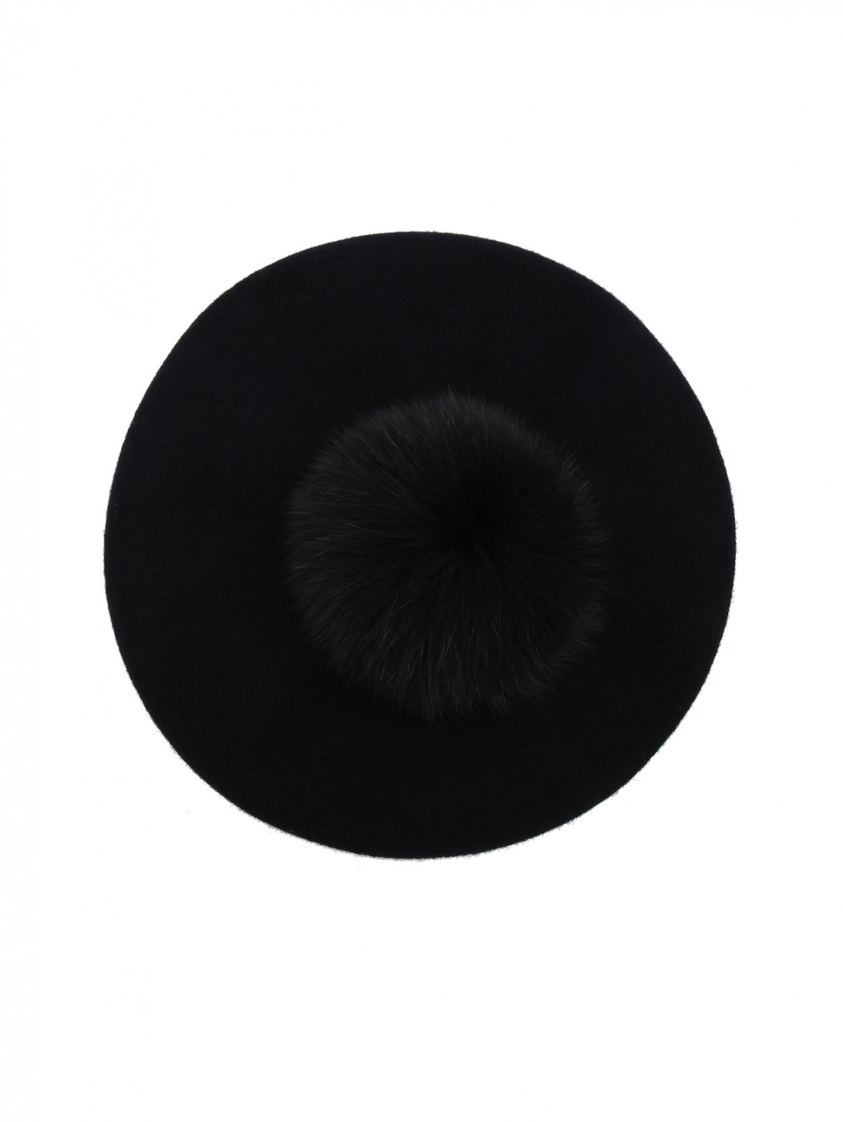 Берет из шерсти с узором Catya  –  Общий вид  – Цвет:  Черный