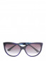 Солнцезащитные очки в пластиковой оправе "кошачий глаз" с кристаллами на дужках BVLGARI  –  Общий вид