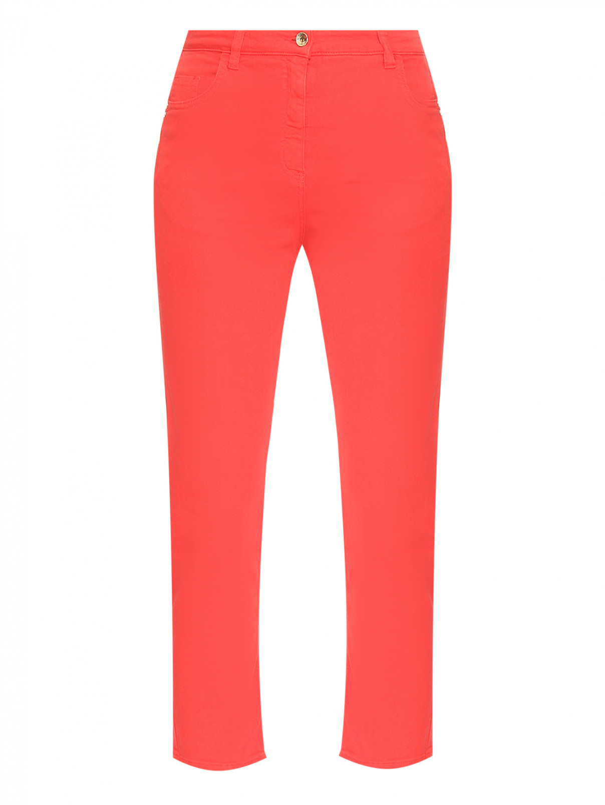 Укороченные джинсы из цветного денима Patrizia Pepe  –  Общий вид  – Цвет:  Красный