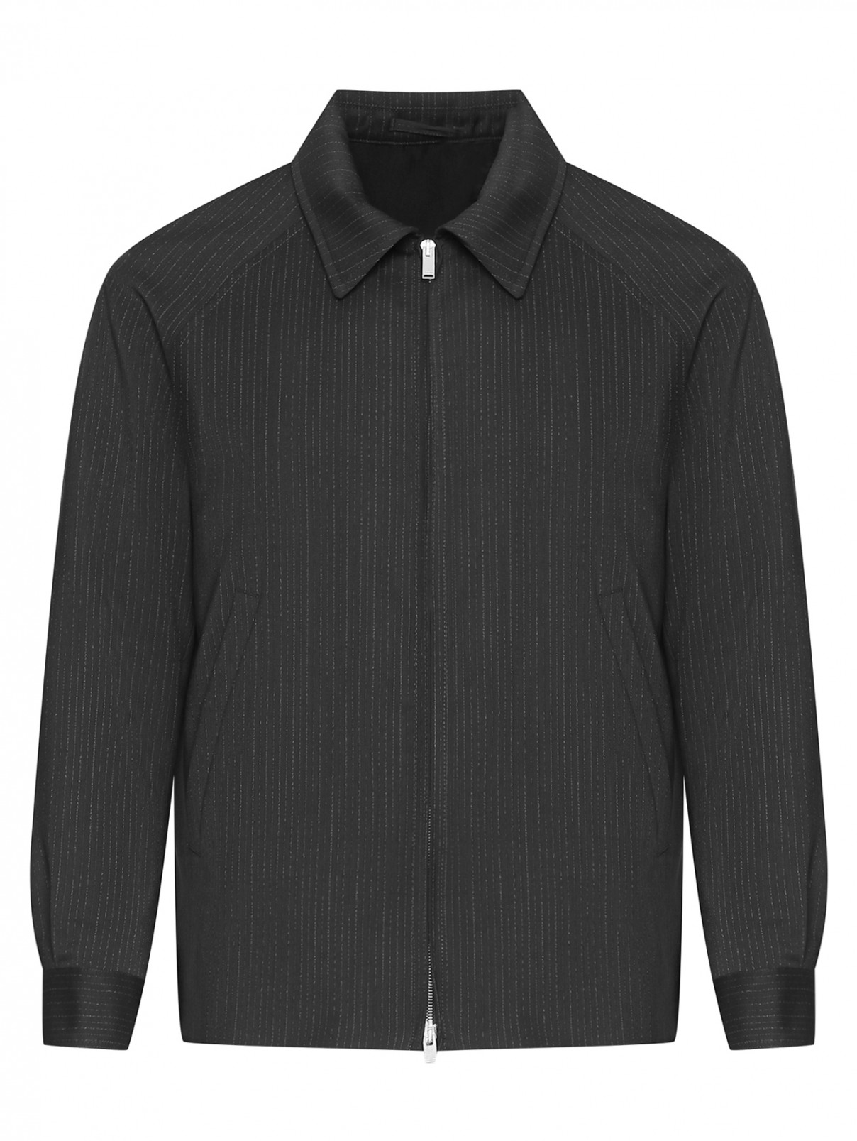 Куртка из шерсти на молнии LARDINI  –  Общий вид  – Цвет:  Черный