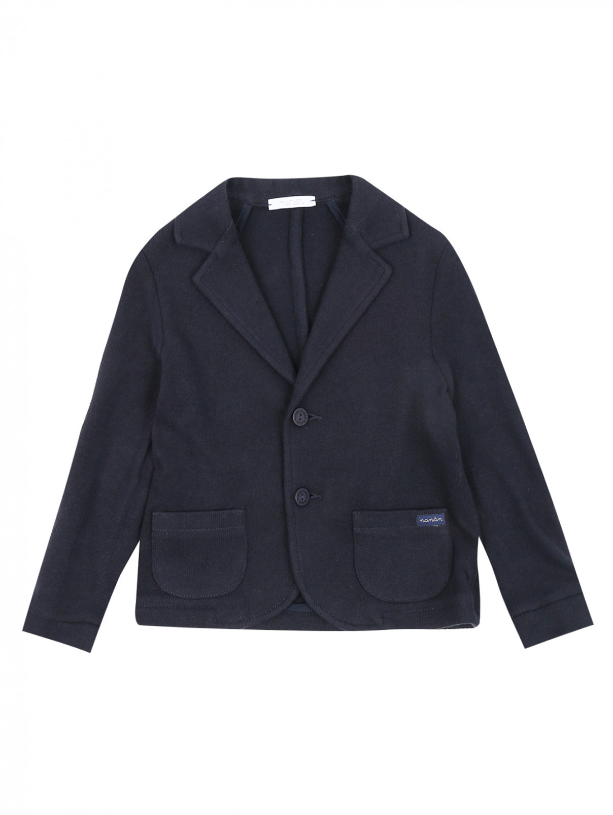 Пиджак однобортный из хлопка Nanan  –  Общий вид  – Цвет:  Синий