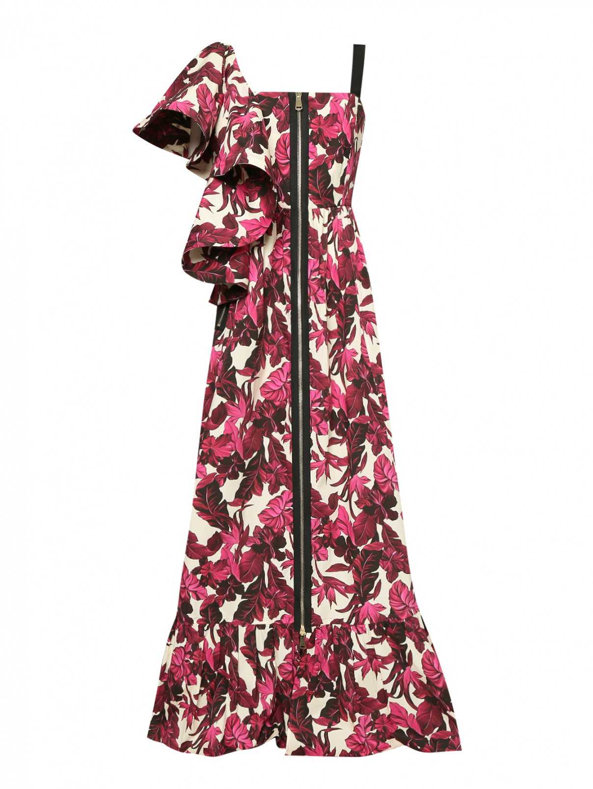 Платье макси с воланом Marina Rinaldi  –  Общий вид  – Цвет:  Фиолетовый