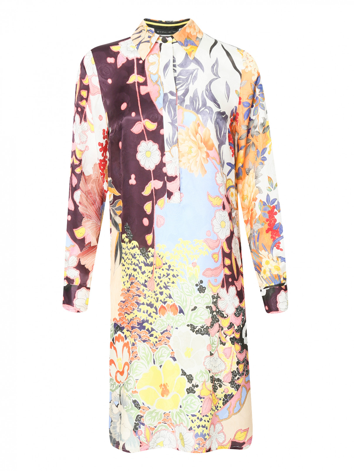 Платье из смешанного шелка с узором Etro  –  Общий вид  – Цвет:  Узор