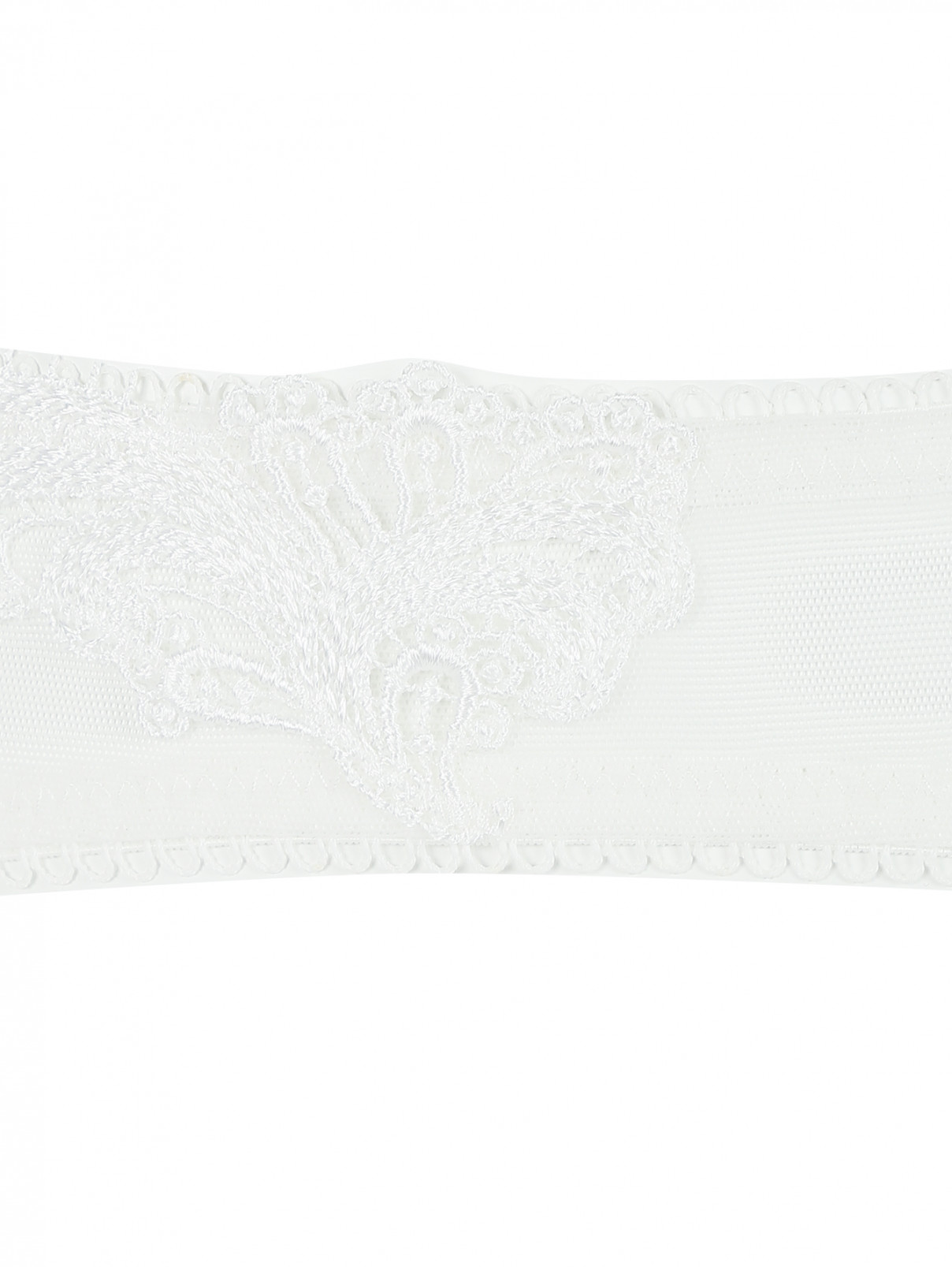 Трусы-бразилиано из сетки с вышивкой La Perla  –  Деталь1  – Цвет:  Белый