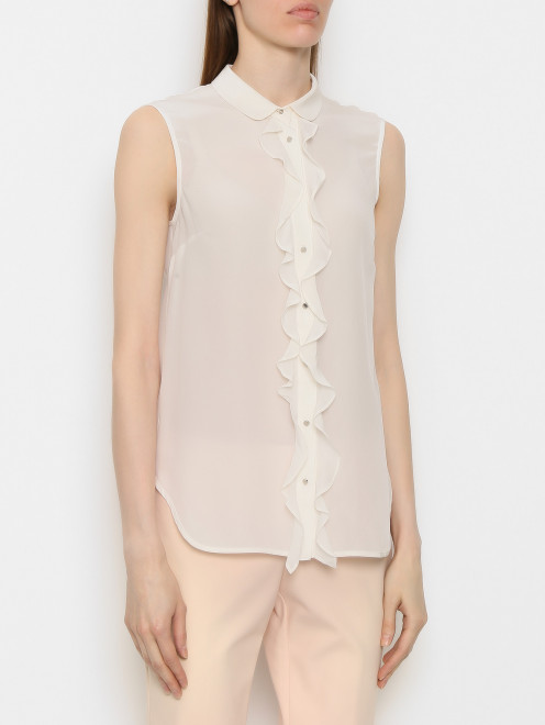Блуза из шелка без рукавов с рюшами Liu Jo - МодельВерхНиз