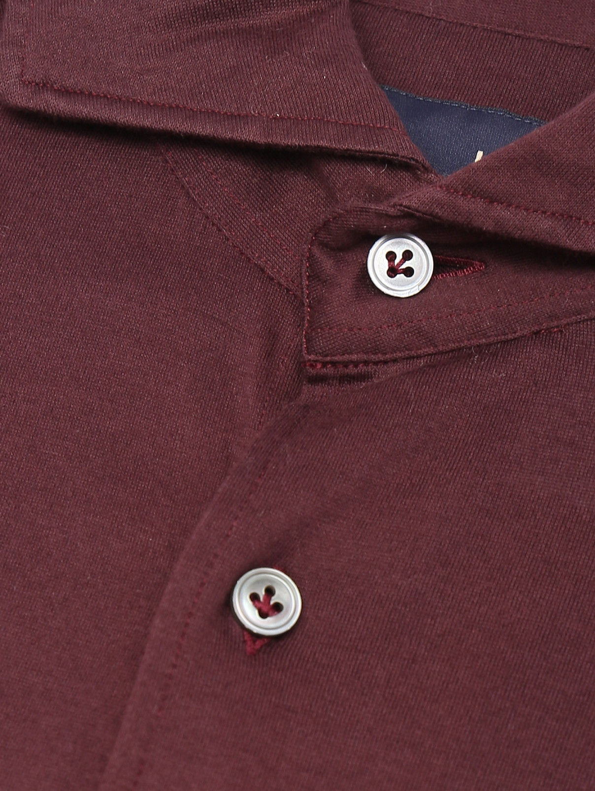 Трикотажная рубашка из хлопка LARDINI  –  Деталь  – Цвет:  Фиолетовый