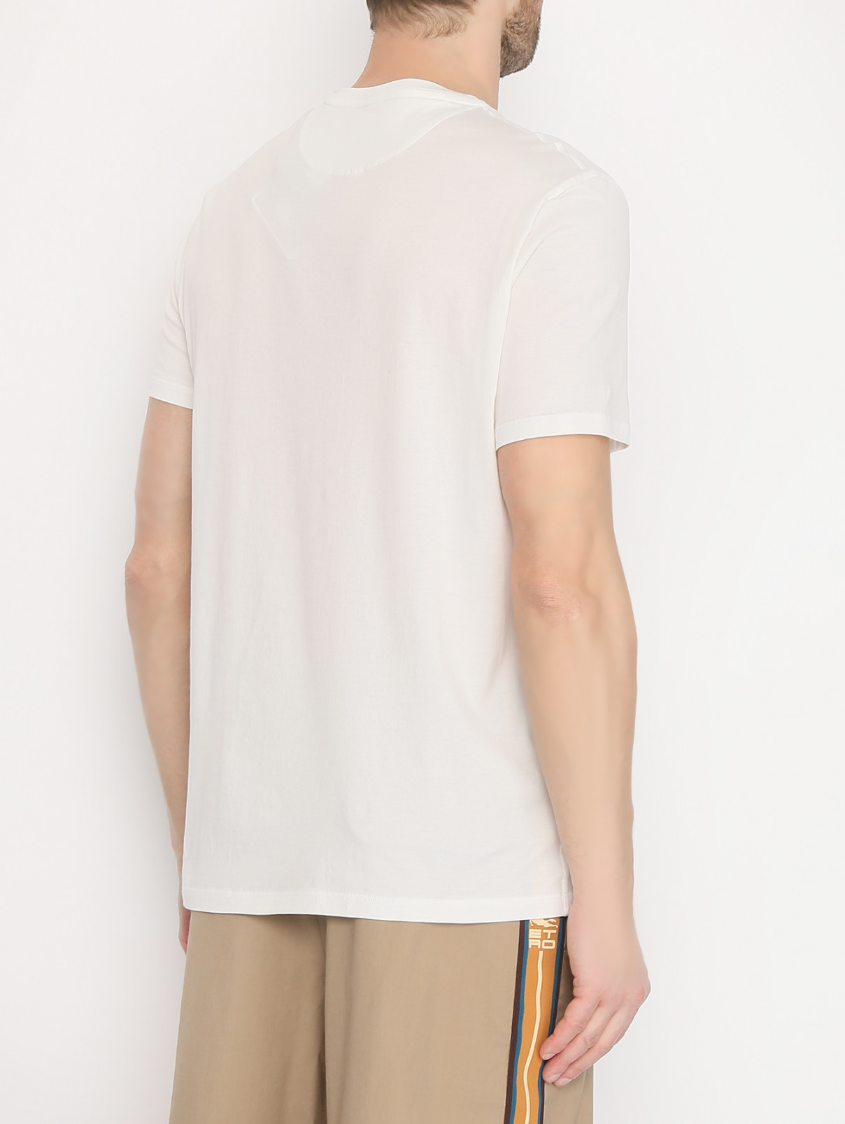 Базовая футболка из хлопка Isaia  –  МодельВерхНиз1  – Цвет:  Белый