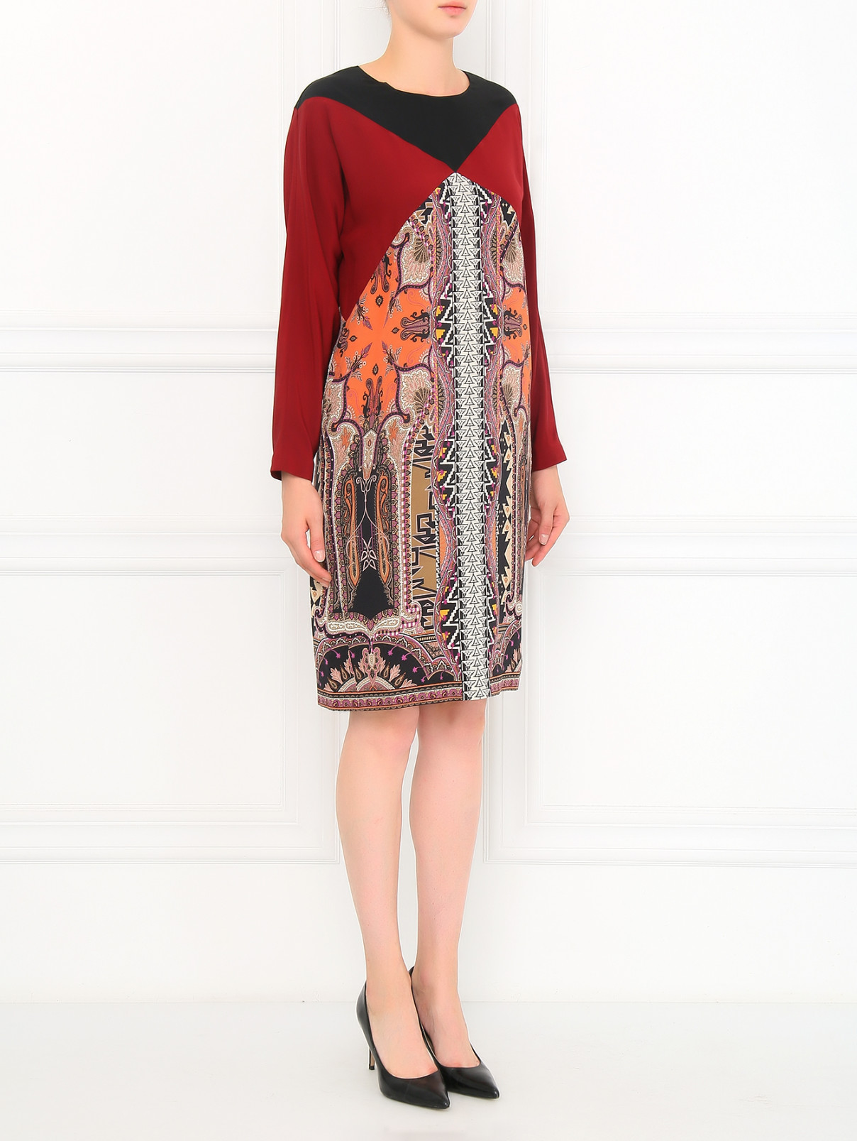 Платье из шелка с узором Etro  –  Модель Общий вид  – Цвет:  Узор