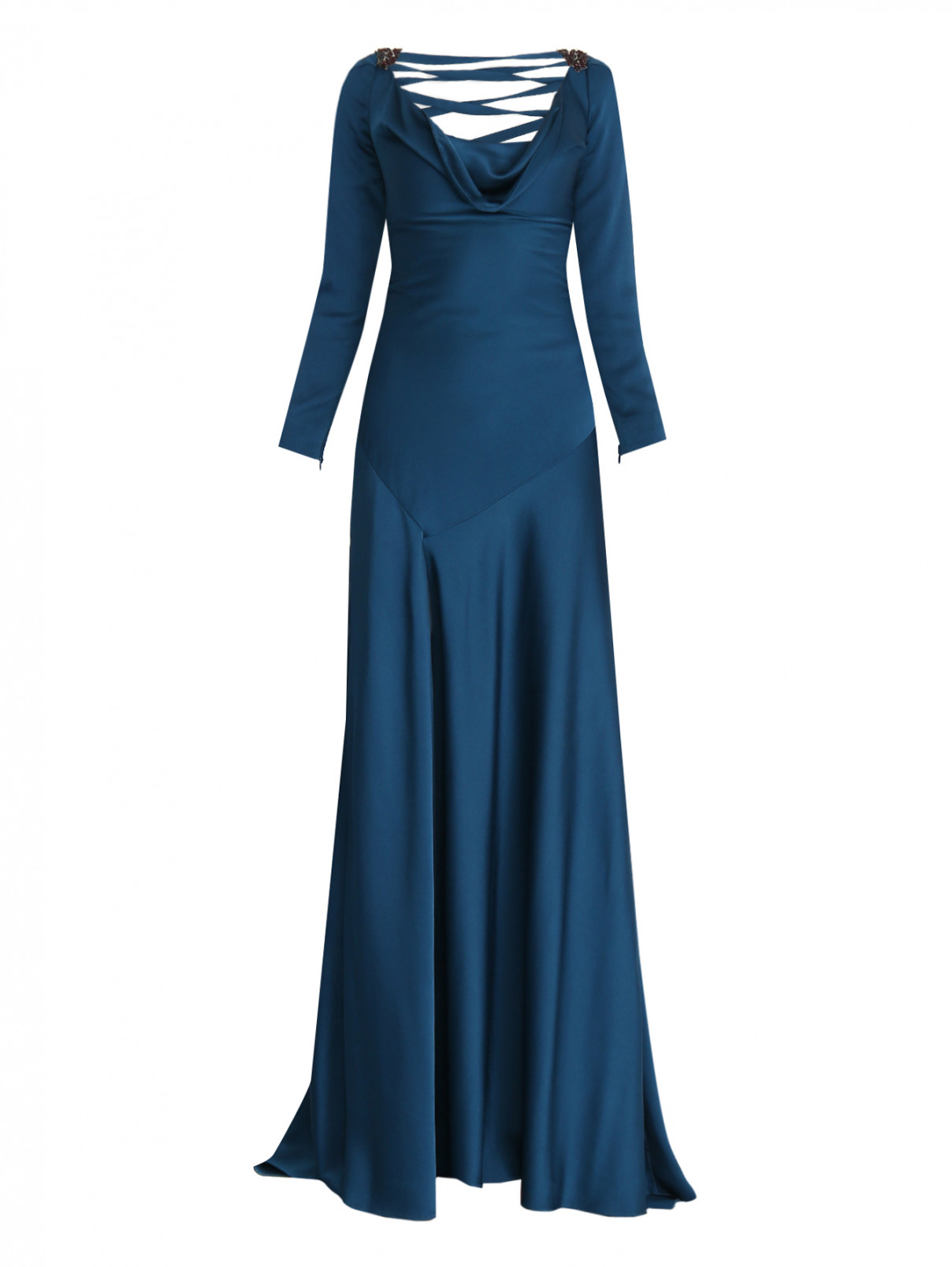 Платье в пол со шнуровкой и декором Jenny Packham  –  Общий вид