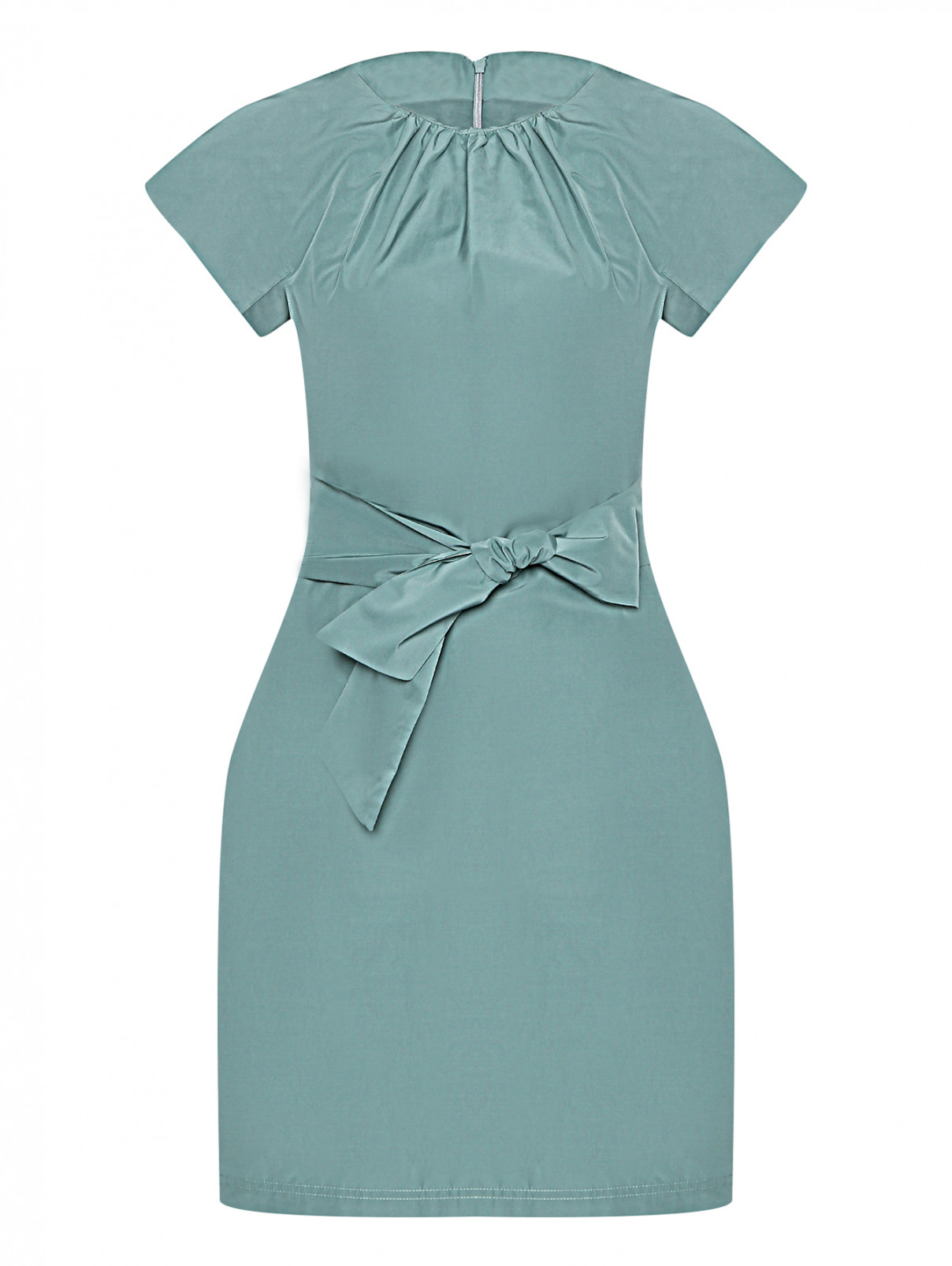 Платье с поясом Weekend Max Mara  –  Общий вид  – Цвет:  Зеленый
