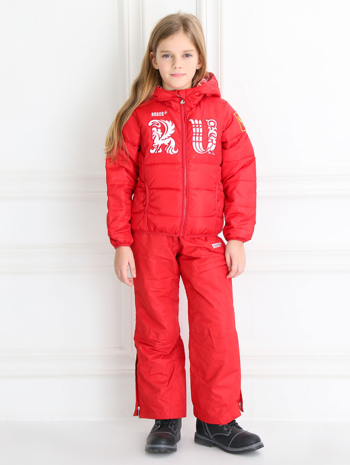 Стеганая куртка с вышивкой Bosco Sport  –  Модель Общий вид  – Цвет:  Красный