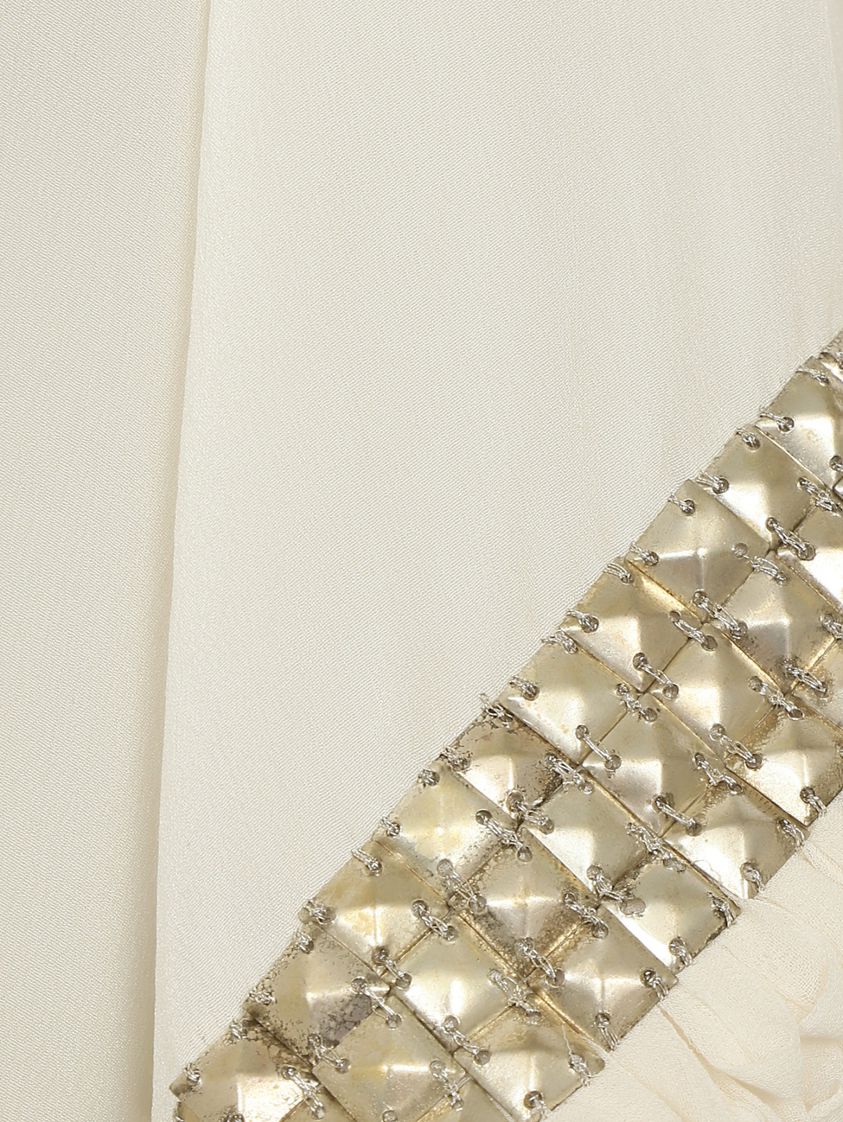 Блуза из шелка с металлической фурнитурой Maurizio Pecoraro  –  Деталь1  – Цвет:  Белый