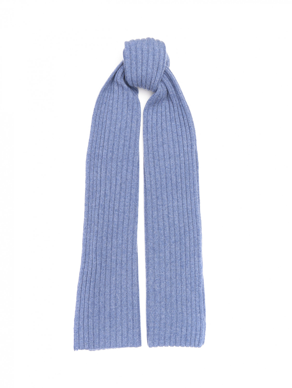 Однотонный шарф из кашемира Isaia  –  Общий вид  – Цвет:  Синий