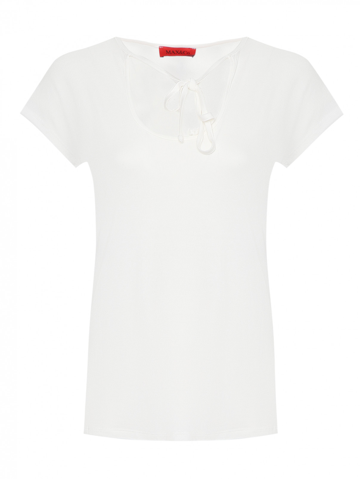 Блуза из смешанной вискозы Max&Co  –  Общий вид  – Цвет:  Белый