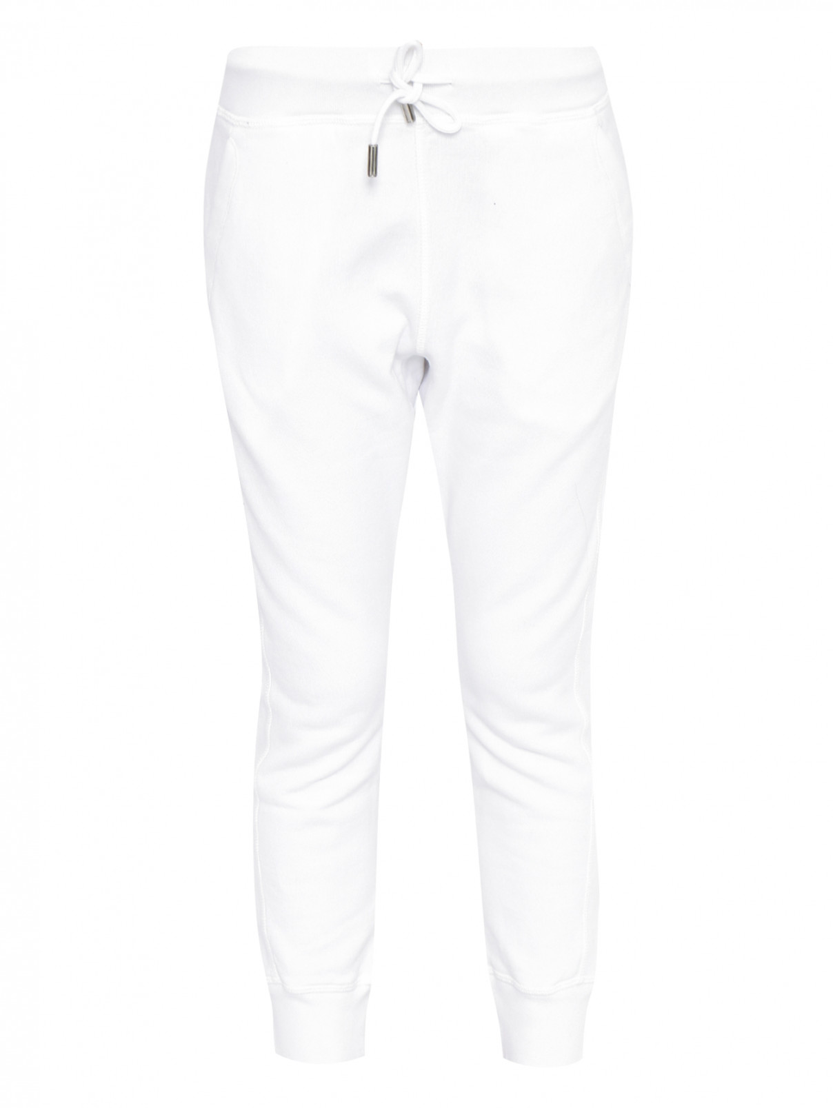 Спортивные брюки из хлопка на резинке Dsquared2  –  Общий вид  – Цвет:  Белый